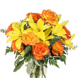 Vivid Amber Bouquet of Flowers