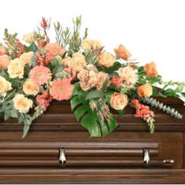 Compassionate Coral Casket Spray