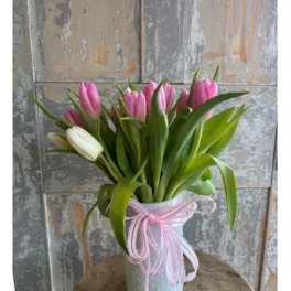 Pretty In Pink Tulips Custom Design Arrangement