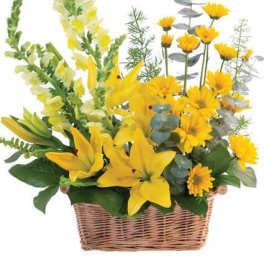 Cheerful Yellow Basket Arrangement