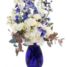 Hints of Sapphire Flower Arrangement