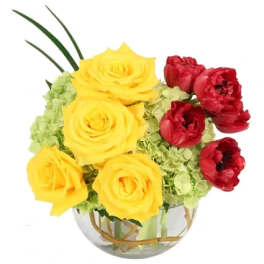 Crimson Sunrise Vase Arrangement