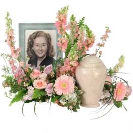 Delicate Remembrance Cremation Flowers (urn/frame not included)