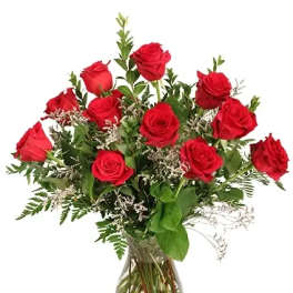 Burning Red Roses Rose Arrangement