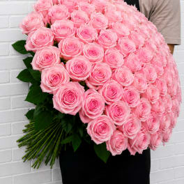 100 PINK ROSE BOUQUET