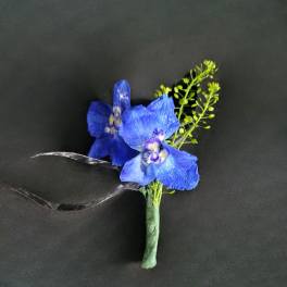 Dark Blue Delphinium Boutonniere