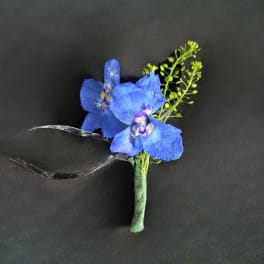 Northmont Light Blue Delphinium Boutonniere