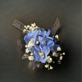Northmont Light Blue Delphinium Corsage
