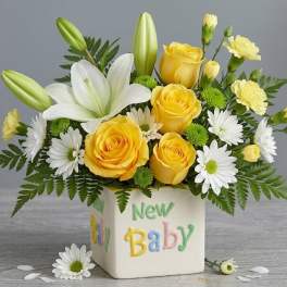 New Baby White and Yellow
