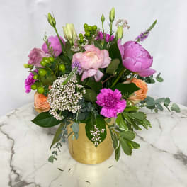 Celebrate ( design of the day) in a gold vase