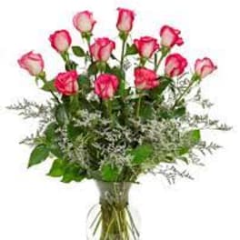 A Dozen Bi-Colored Roses
