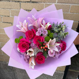 Blushing Lilies & Roses