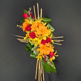 Compassionate Bamboo Cross Standing Spray