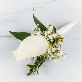 White Rose Boutonnière by BloomNation™