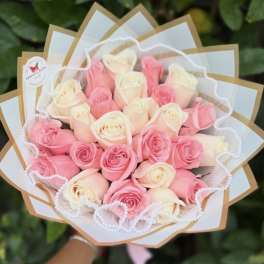 25 count pink & white Buchon