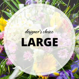 Large mixed bouquet with purple, pink, yellow, and white flowers