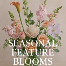 Pastel floral arrangement with calla lily, roses, and snapdragons