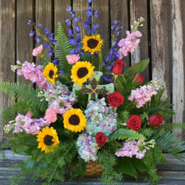 Colorful Funeral Basket