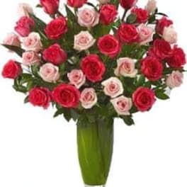 REMARKABLE 50 MIX ROSES ARRANGEMENT