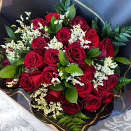 Red Roses Wrapped Bouquet