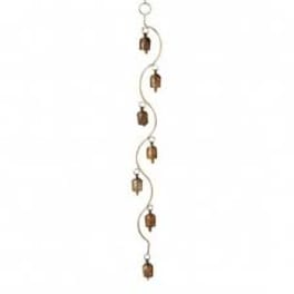 Hanging metal spiral with small lanterns