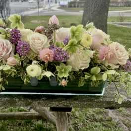 Luxury plated glass box of blooms -Summer Edition