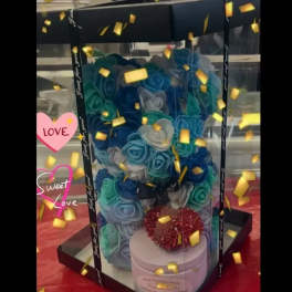 Rose Bear Diva Blue