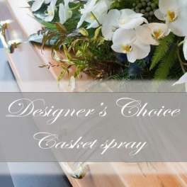 All White Casket Spray