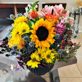 Sunflower & Rose Luxury Bouquet