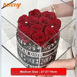 Ammy Immortal Flower Bouquet Preserved Rose for Valentine's Day & Mother's Day Gifts Christmas Present Boxes