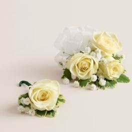 White Rose Flower Corsage