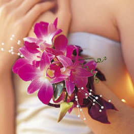 Purple Orchid & Bling Wrist Corsage #13