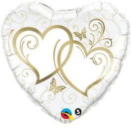 18" Gold Hearts Heart shaped Mylar