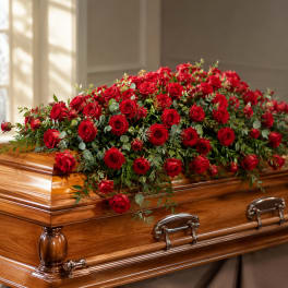 Red Rose Flower Casket