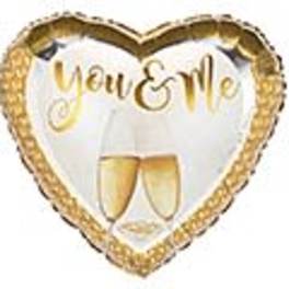 18" You and Me Heart Shaped Mylar