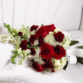 Red rose casket adornment