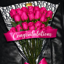 20 PINK ROSES Graduation Bouquet