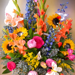 Whimsical Butterfly Garden Basket