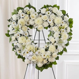 Always remember White Floral Heart