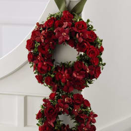 Red Rose Pew Arrangement