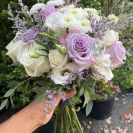 Lavender and White Wedding Bouquet