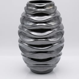 Charcoal Metallic Gray Vase