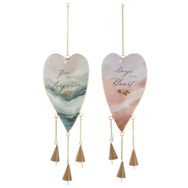 Bereavement Watercolor Heart Message Chime (Small)