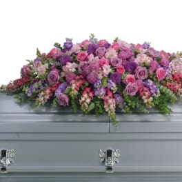 Lavender Tribute Casket Spray