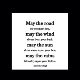 White card with an Irish blessing in black text
