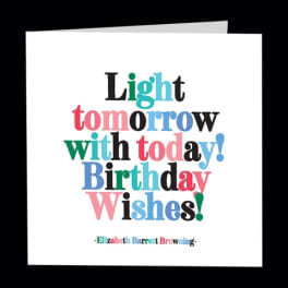 Birthday wishes card with colorful text on a white background