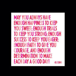 Pink inspirational quote on a white card