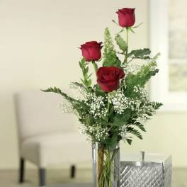 3 Roses in Bub Vase