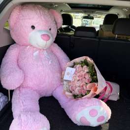 Regalo para quinceañera rosas y peluche