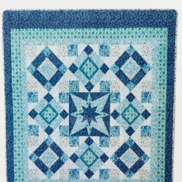 Turquoise & Shades of Blue Diamond Pattern Throw